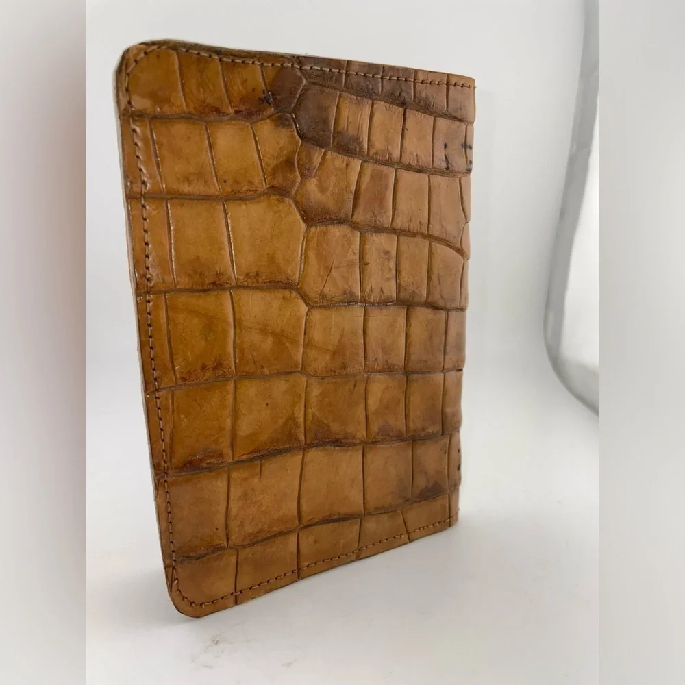 Double Side Brown Real Crocodile Skin Leather Men's Bifold Wallets​​​​​​​​​​​